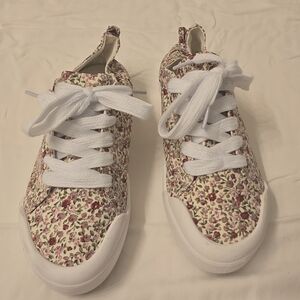 Floral Canvas Sneakers with White Laces